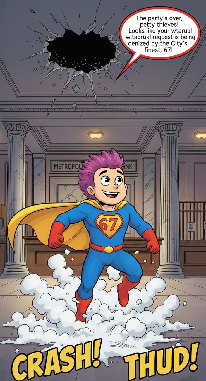 HERO 67                          Fighting Crime After       Breakfast Time !